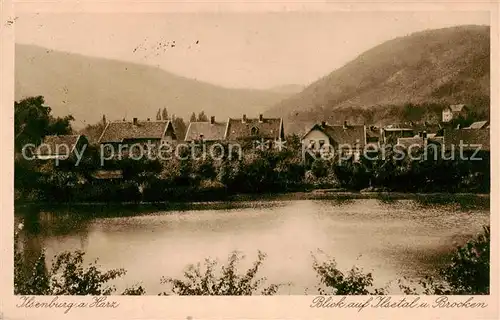 AK / Ansichtskarte 73812381 Ilsenburg_Harz Blick auf Ilsetal und Brocken Kupfertiefdruck Ilsenburg Harz