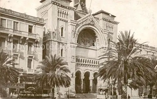 AK / Ansichtskarte 73812397 Tunis Place de la Cathédrale Tunis