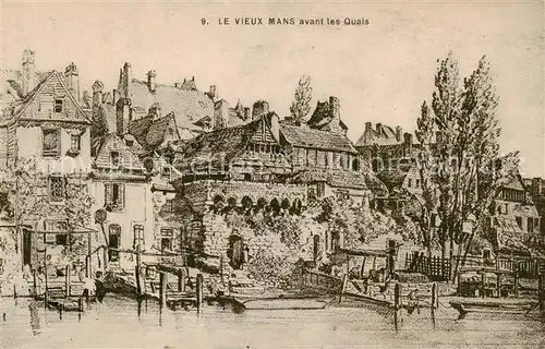 AK / Ansichtskarte Le_Vieux_Mans avant les quais Dessin Kuenstlerkarte Le_Vieux_Mans