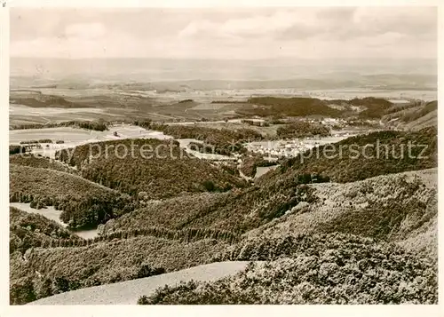 AK / Ansichtskarte 73812926 Bad_Lauterberg Panorama Blick vom Berghotel Ravensberg auf Wiesenbeker Teich Bad_Lauterberg