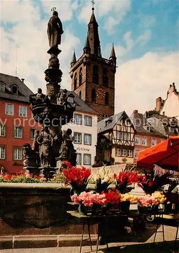 AK / Ansichtskarte 73812967 Trier Petrusbrunnen mit St Gangolph Trier