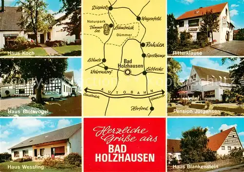 AK / Ansichtskarte 73813344 Bad_Holzhausen_Luebbecke Gaestehaeuser Pensionen Landkarte Bad_Holzhausen_Luebbecke