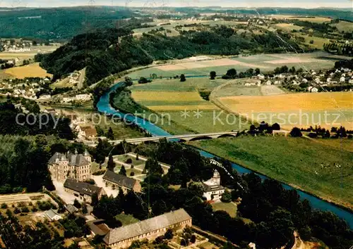 AK / Ansichtskarte 73813430 Hennef_Sieg Fliegeraufnahme mit Schloss Allner Hennef Sieg