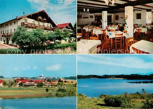 AK / Ansichtskarte 73813587 Pelham_Oberbayern Café Pension Seeblick Panorama Pelham Oberbayern