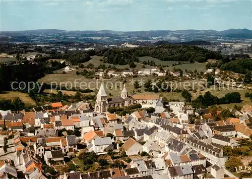 AK / Ansichtskarte Benevent l_Abbaye_23_Creuse Vue generale aerienne Au loin les Monts de Saint Vaury 