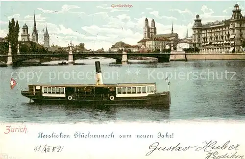 AK / Ansichtskarte 73814820 Dampfer_Binnenschifffahrt Zuerich  