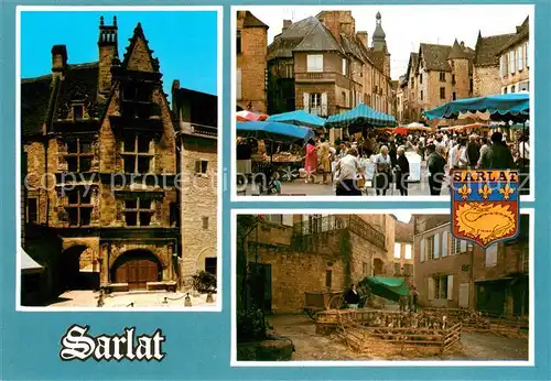 AK / Ansichtskarte Sarlat en Perigord_24_Dordogne Maison de la Boetie Place de la Liberte Marche aux oies 