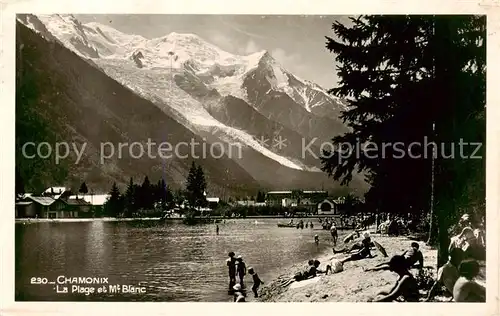 AK / Ansichtskarte Chamonix_74_Haute Savoie La plage et Mont Blanc 