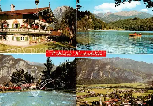 AK / Ansichtskarte 73815606 Kiefersfelden mit Kaisergebirge Kurpark und Hechtsee Kiefersfelden