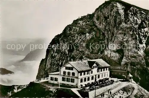 AK / Ansichtskarte  Pilatus_Kulm_OW mit Esel und Berghaus Bellevue 