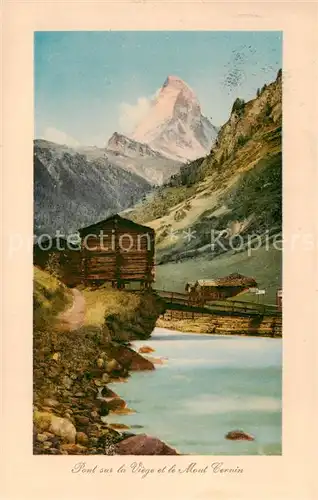 AK / Ansichtskarte  Zermatt_VS Pont sur la Viege et le Mont Cervin Zermatt_VS