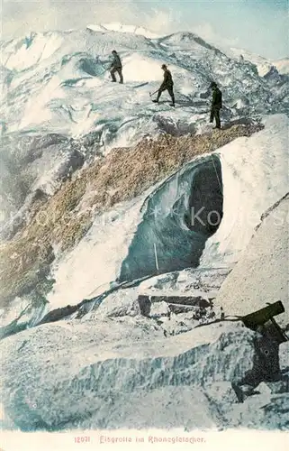 AK / Ansichtskarte  Rhonegletscher_Glacier_du_Rhone_VS Eisgrotte im Rhonegletscher 