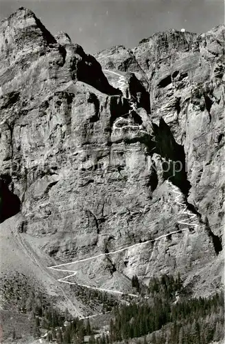 AK / Ansichtskarte  Gemmipass_2322m_VS Leukerbad Kandersteg Gemmiwand mit Hotel Wildstrubel 