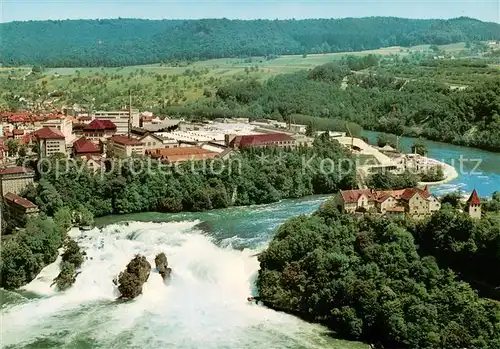 AK / Ansichtskarte Schaffhausen__SH Fliegeraufnahme mit Wasserfall 