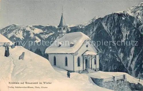 AK / Ansichtskarte Braunwald_GL Bergkirchlein Braunwald GL