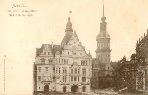 AK / Ansichtskarte 73816644 Dresden_Elbe Das neue Georgentheater und Schlossthurm 