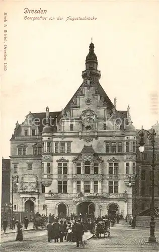 AK / Ansichtskarte 73816645 Dresden_Elbe Georgenthor von der Augustusbruecke 