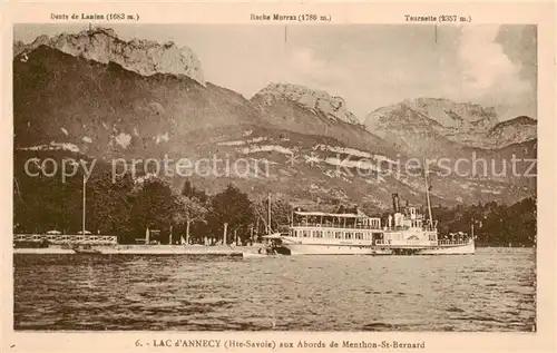 AK / Ansichtskarte Menthon Saint Bernard Aux Bords du Lac d Annecy Vapeur Alpes Menthon Saint Bernard