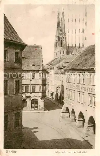 AK / Ansichtskarte 73816764 Goerlitz__Sachsen Untermarkt mit Peterskirche 