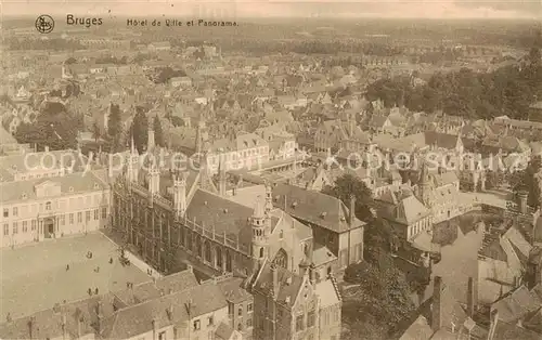 AK / Ansichtskarte 73816926 Bruges_Brugge_Flandre Hotel de Ville et Panorama 