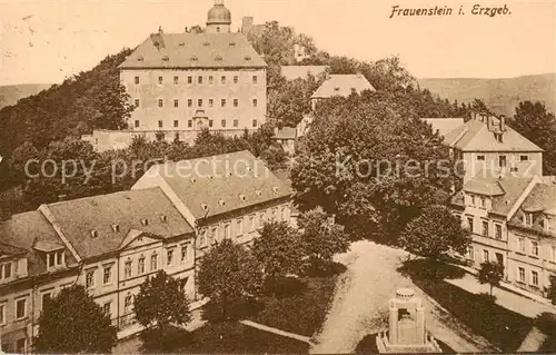 AK / Ansichtskarte 73817005 Frauenstein_Sachsen Teilansicht mit Schloss und Burgruine Frauenstein_Sachsen