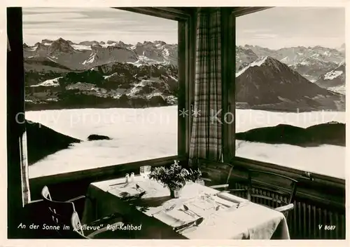 AK / Ansichtskarte Rigi_Kaltbad Berghotel Restaurant Bellevue Fernsicht Nebelmeer Alpenpanorama Rigi_Kaltbad
