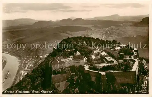 AK / Ansichtskarte 73817168 Koenigstein_Saechsische_Schweiz Festung Fliegeraufnahme Koenigstein_Saechsische