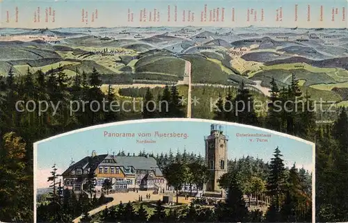 AK / Ansichtskarte 73817256 Wildenthal_Eibenstock Panorama vom Auersberg Unterkunftshaus Turm Wildenthal_Eibenstock