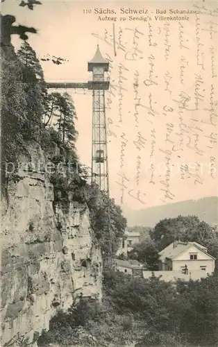 AK / Ansichtskarte 73817848 Bad_Schandau Aufzug zu Sendigs Villenkolonie Feldpost Bad_Schandau