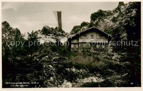 AK / Ansichtskarte 73818239 Mittenwalderhuette_1519m_Garmisch mit Karwendel 