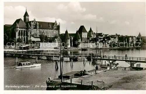 AK / Ansichtskarte 73818338 Marienburg__Westpreussen_Malbork_PL Die Marienburg mit Nogatbruecke 