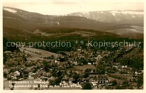 AK / Ansichtskarte 73818357 Krummhuebel_Karpacz_Riesengebirge_PL Panorama mit Blick zu den Teichraendern 