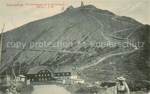 AK / Ansichtskarte 73818567 Schneekoppe_Snezka_CZ mit Riesenbaude 