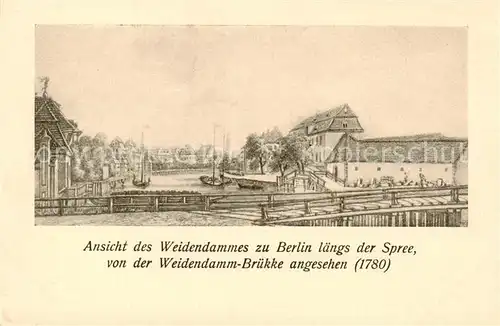 AK / Ansichtskarte 73818751 Berlin Ansicht des Weidendammes laengs der Spree Berlin