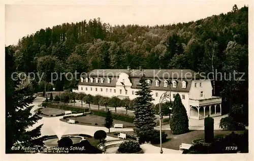 AK / Ansichtskarte 73818796 Bad_Kudowa_Kudowa-Zdroj_Niederschlesien_PL Kuranlagen und Schloss 