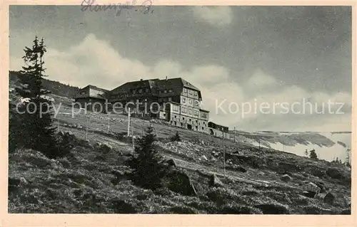 AK / Ansichtskarte 73818863 Hirschberg__Jelenia_Gora_Riesengebirge_PL Hampelbaude Bergbaude Serie Schlesische Gebirgsbilder 