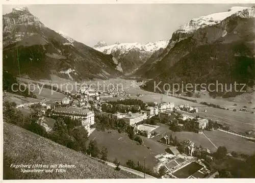 AK / Ansichtskarte Engelberg__OW mit Hahnen Spannoerter und Titlis 