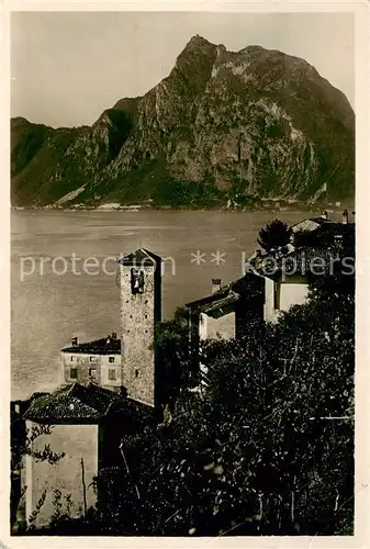 AK / Ansichtskarte Gandria_Lago_di_Lugano mit Monte San Salvatore Gandria_Lago_di_Lugano
