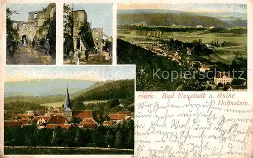AK / Ansichtskarte 73819196 Neustadt_Harz mit Ruine Hohnstein Teilansichten Panorama Neustadt_Harz