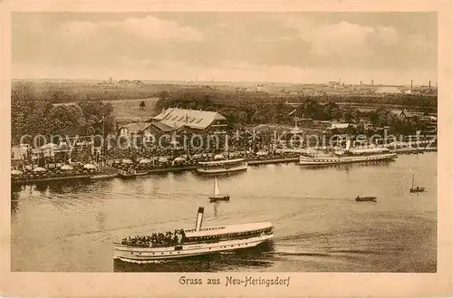 AK / Ansichtskarte 73819299 Neu-Heringsdorf__Ostseebad_Usedom Panorama Ausflugsdampfer 