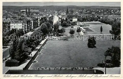 AK / Ansichtskarte 73819329 Wiesbaden Reisinger und Herbert Anlagen mit Stadt und Taunusblick Wiesbaden