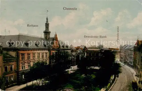 AK / Ansichtskarte 73819334 Chemnitz Rathaus Dresdner Bank Chemnitz