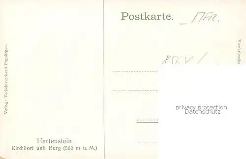 AK / Ansichtskarte 73819356 Hartenstein_Mittelfranken_Bayern Kirchdorf und Burg 