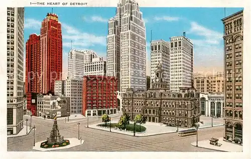 AK / Ansichtskarte 73819363 Detroit_Michigan City Campus Martius 