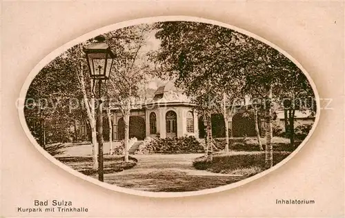 AK / Ansichtskarte 73819491 Bad_Sulza Kurpark mit Trinkhalle und Inhalatorium Bad_Sulza