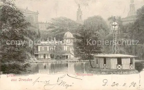 AK / Ansichtskarte 73819499 Dresden_Elbe Zwingerteich 