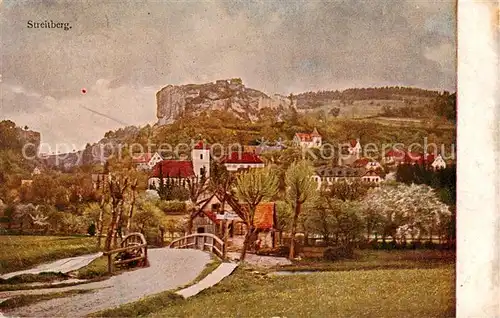 AK / Ansichtskarte 73820348 Streitberg_Oberfranken Panorama mit Burgruine Streitberg Oberfranken