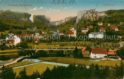 AK / Ansichtskarte 73820349 Streitberg_Oberfranken Panorama mit Burgruine Streitberg Oberfranken