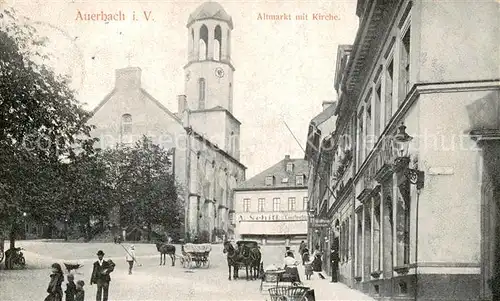 AK / Ansichtskarte 73820999 Auerbach__Vogtland Altmarkt mit Kirche 