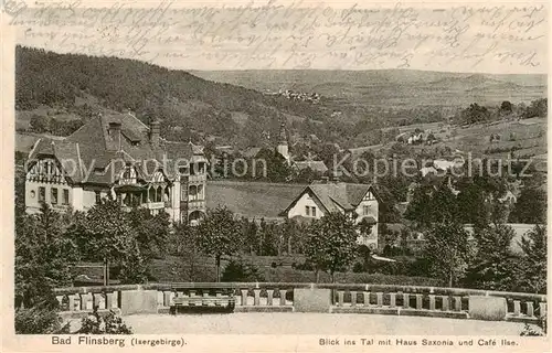 AK / Ansichtskarte 73821138 Bad_Flinsberg_Swieradow_Zdroj_PL Blick ins Tal mit Haus Saxonia und Cafe Ilse 